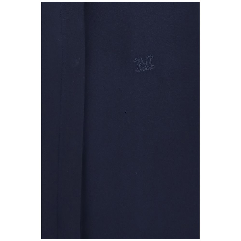 Max Mara Geranio Blue Silk Shirt IT40 | M, IT42 | L, IT44 | L
