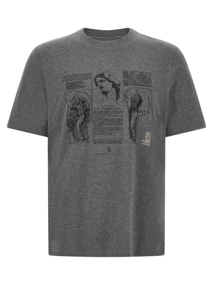 Brunello Cucinelli Gray Cotton T-Shirt