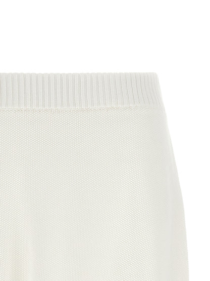 Brunello Cucinelli White Cotton Long Skirt