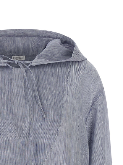 Brunello Cucinelli Blue Linen Blouse