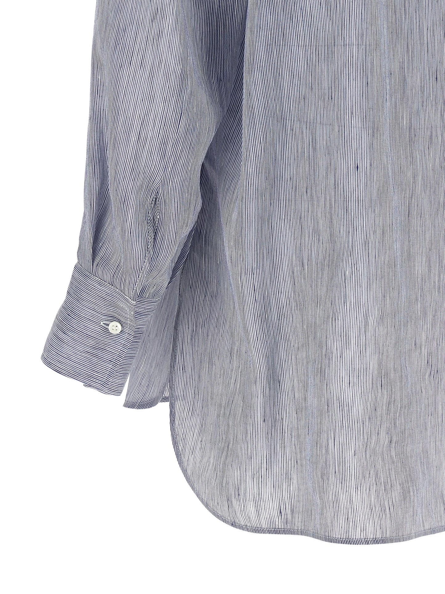 Brunello Cucinelli Blue Linen Blouse