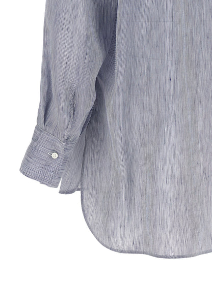 Brunello Cucinelli Blue Linen Blouse