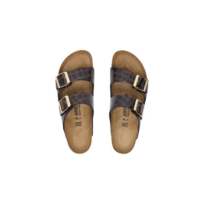 Birkenstock Arizona Emboss Animal Black Leather Flat Sandals EU36/US6 - EU41/US11