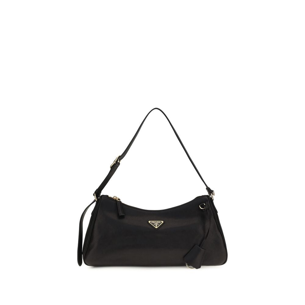 Prada Black Calf Leather Bos Taurus Aimée Shoulder Bag