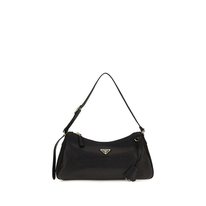 Prada Black Calf Leather Bos Taurus Aimée Shoulder Bag