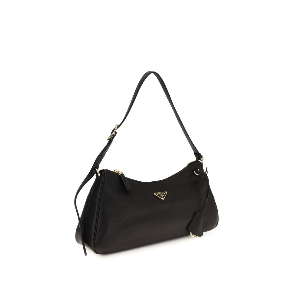 Prada Black Calf Leather Bos Taurus Aimée Shoulder Bag