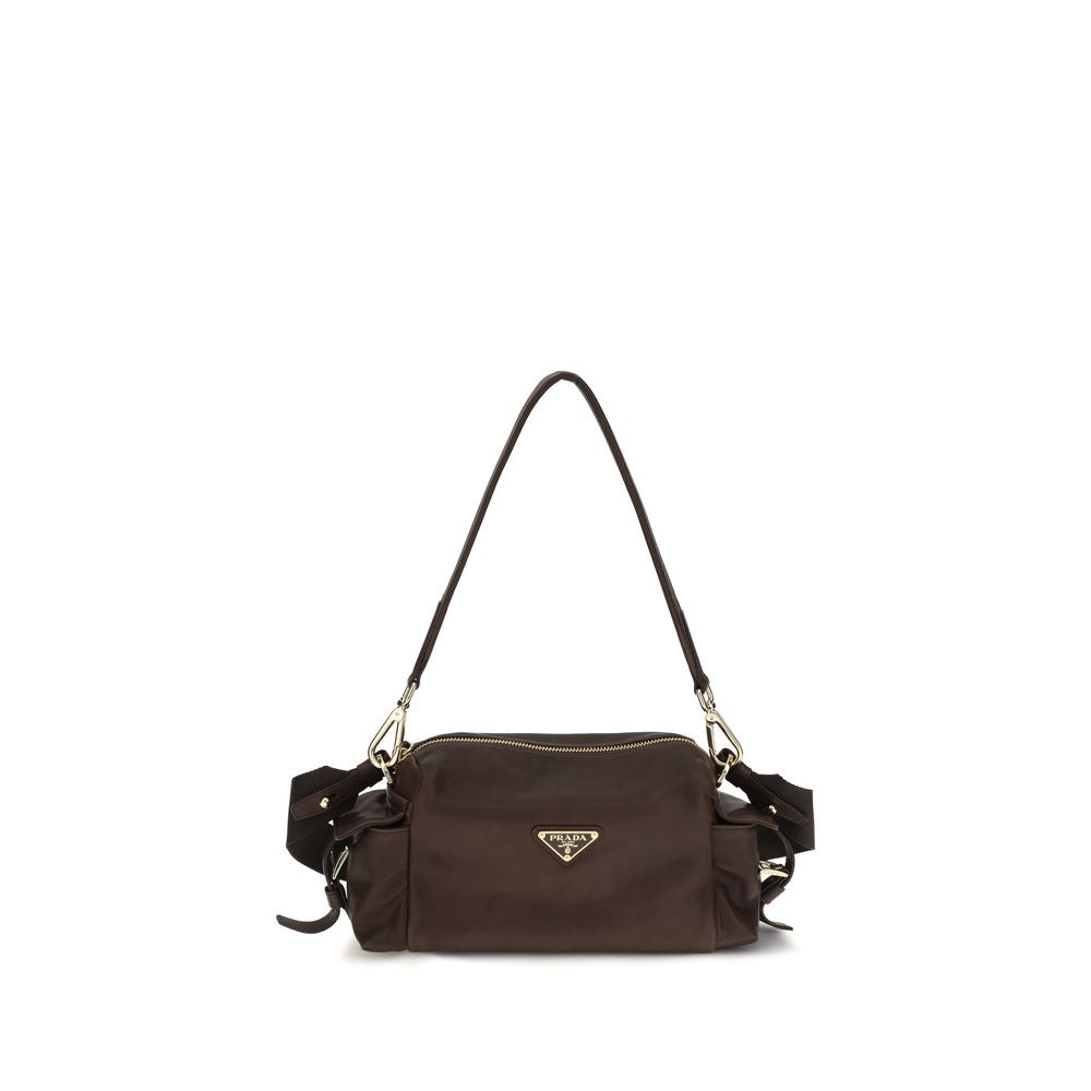 Prada Explore Brown Napa Leather Shoulder Bag
