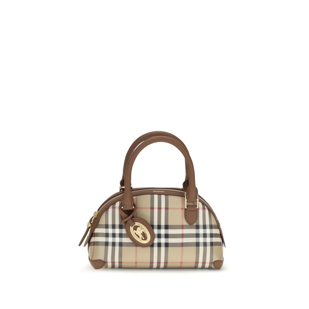 Burberry Mini Primrose Top Handle Bag Beige Canvas 24x15x12