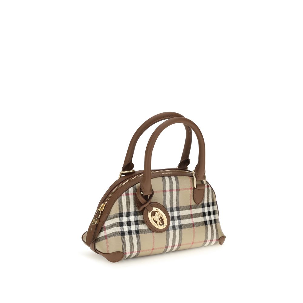 Burberry Mini Primrose Top Handle Bag Beige Canvas 24x15x12