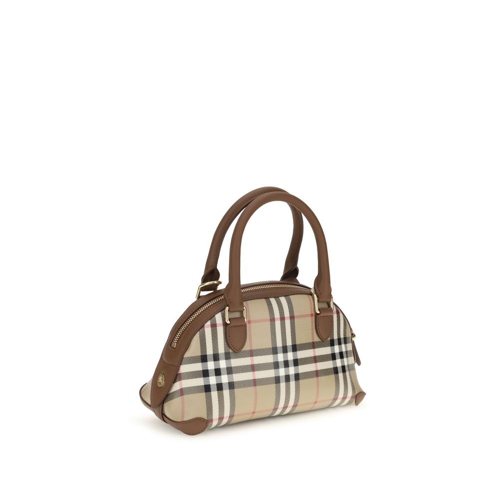 Burberry Mini Primrose Top Handle Bag Beige Canvas 24x15x12