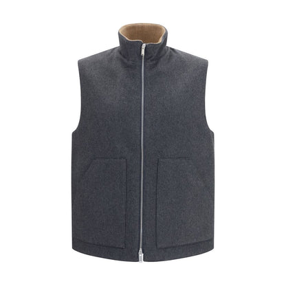 Lardini Gray Wool Oves Aries Sleeveless Jacket IT46 | S, IT50 | L, IT52 | XL