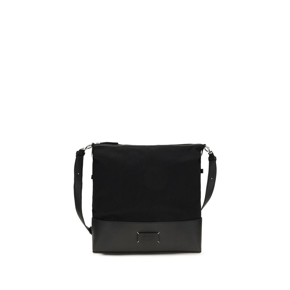Maison Margiela Black Calf Leather Bos Taurus Medium 5AC Hobo Shoulder Bag
