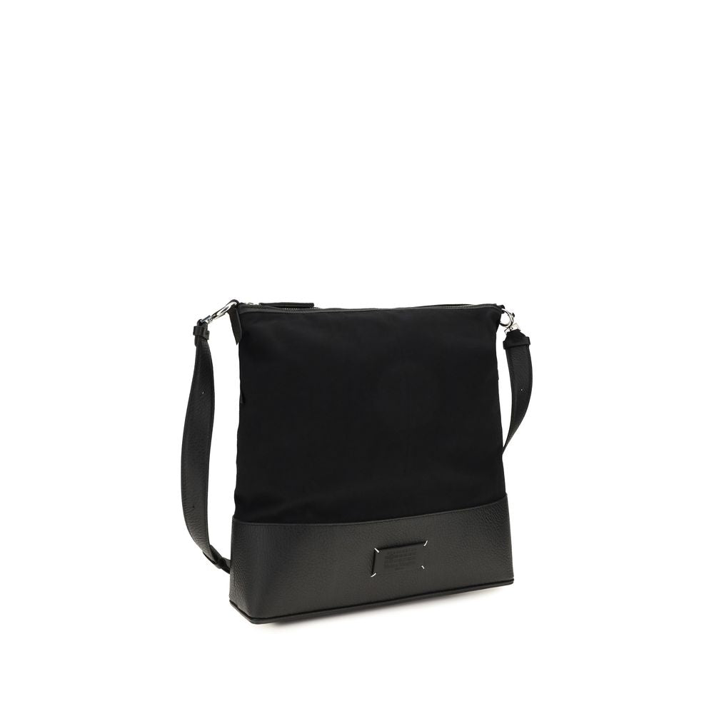 Maison Margiela Black Calf Leather Bos Taurus Medium 5AC Hobo Shoulder Bag
