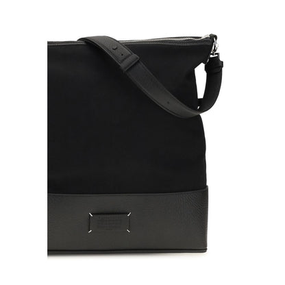 Maison Margiela Black Calf Leather Bos Taurus Medium 5AC Hobo Shoulder Bag