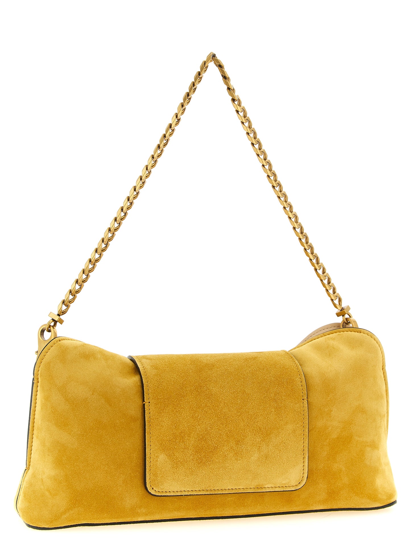 Versace Vivian Bicolor Calfskin Clutch Bag in Ochre Yellow