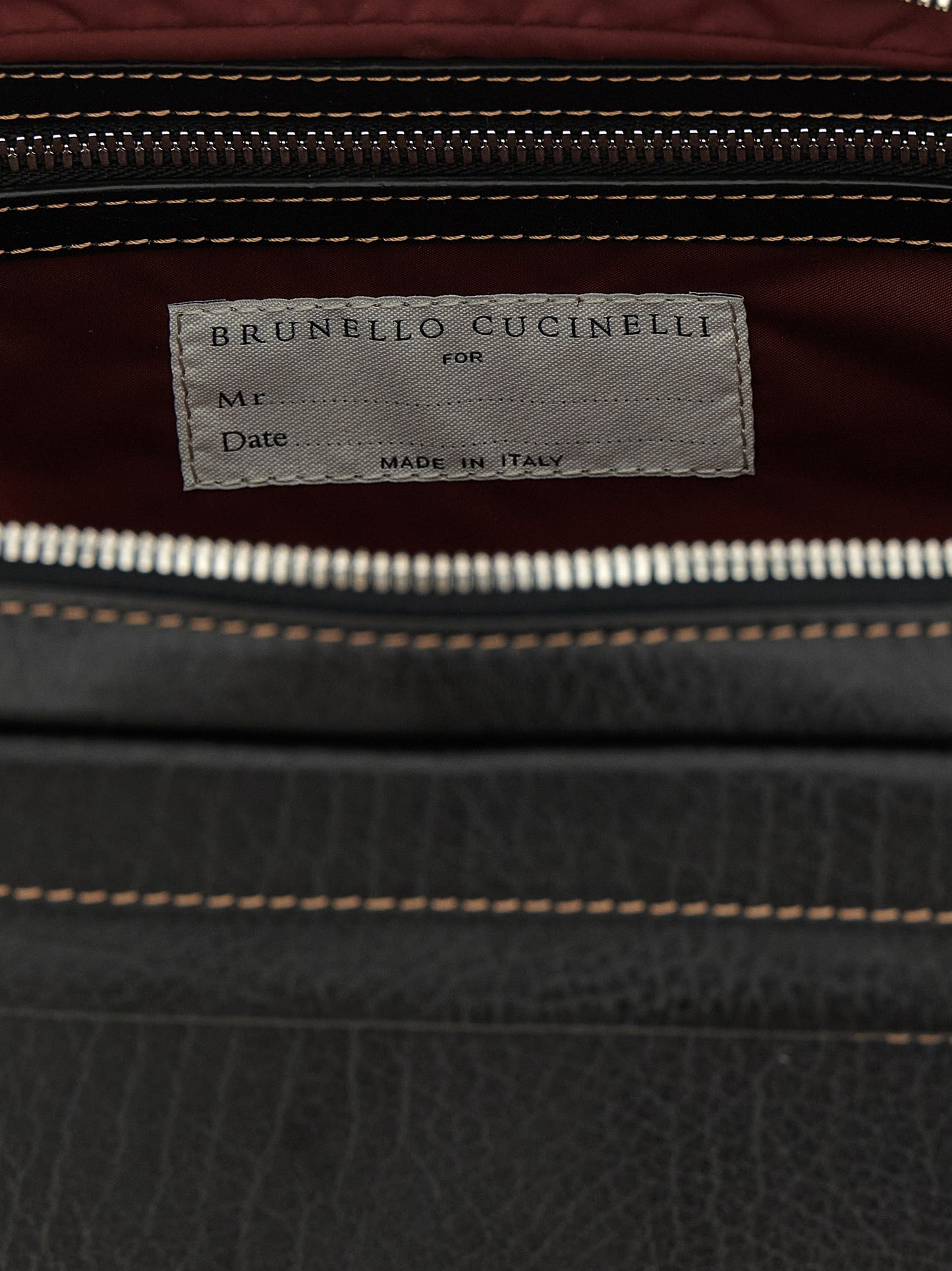 Brunello Cucinelli Black Calfskin Beauty Case