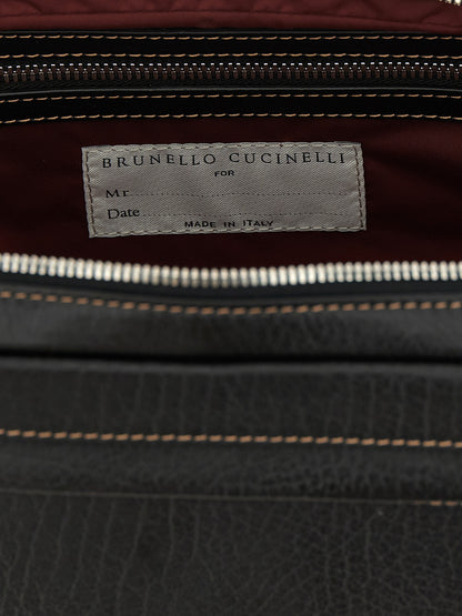 Brunello Cucinelli Black Calfskin Beauty Case