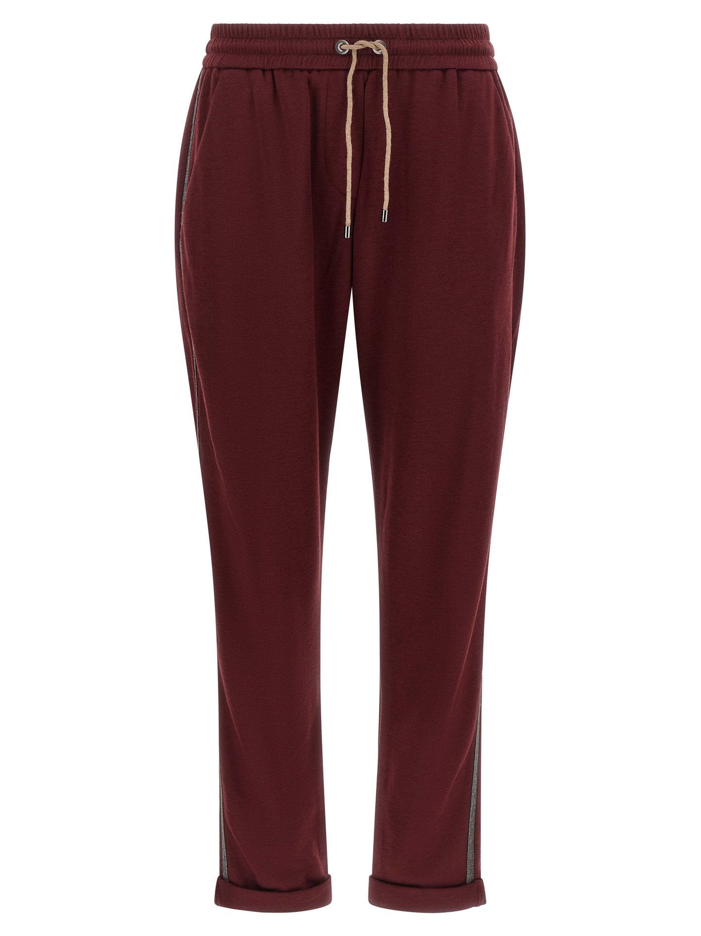 Brunello Cucinelli Bordeaux Cotton Joggers