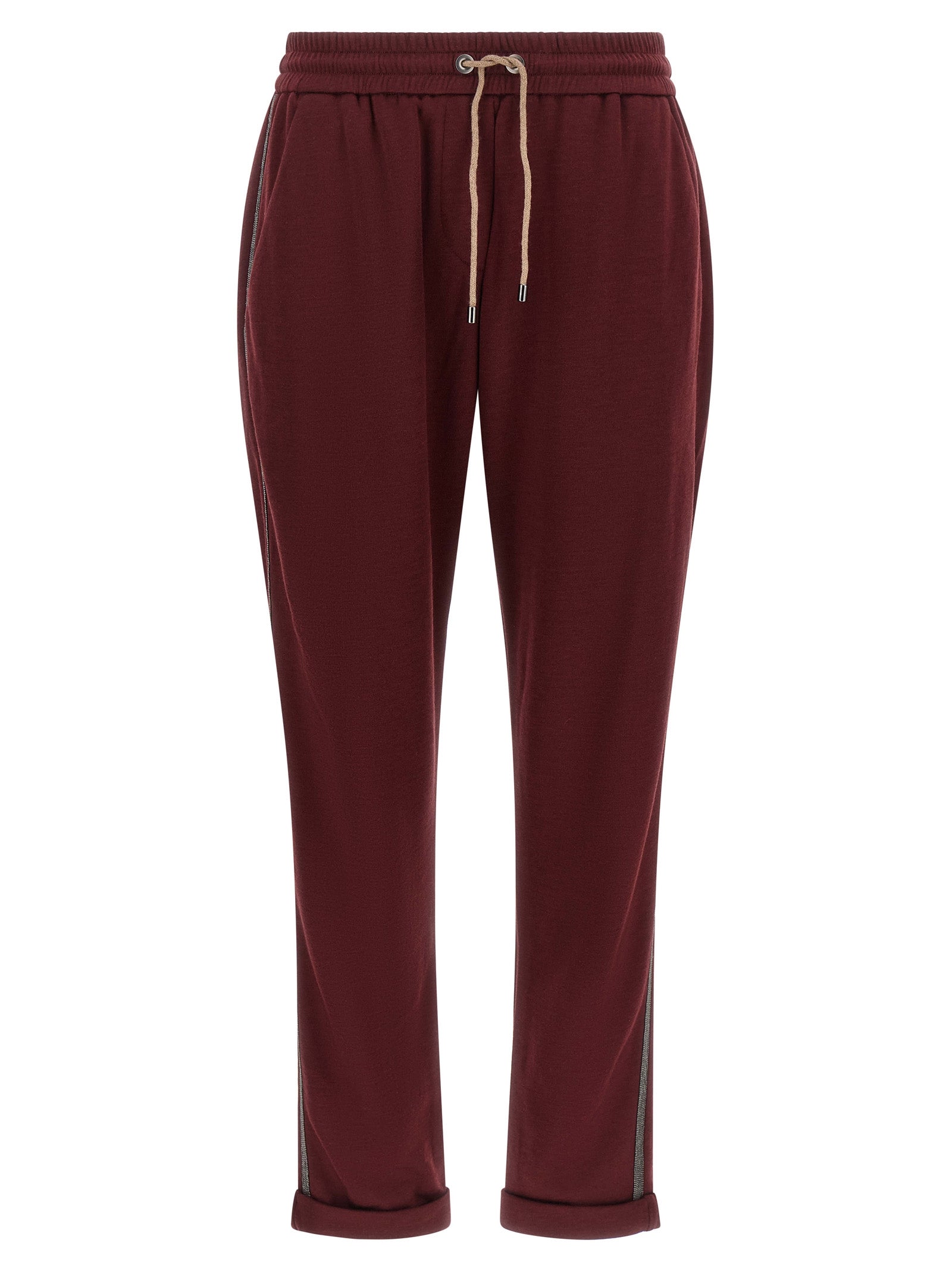 Brunello Cucinelli Bordeaux Cotton Joggers