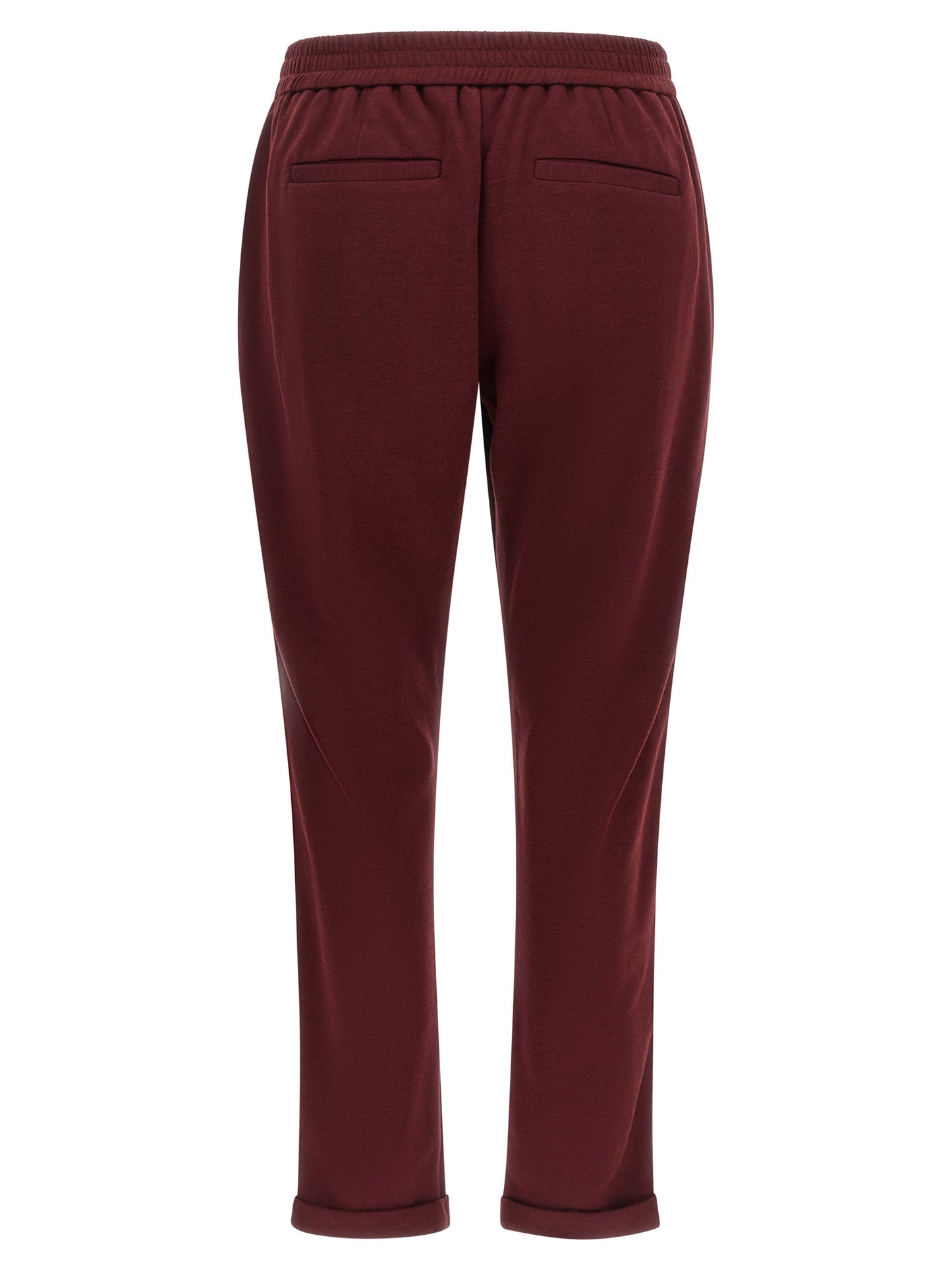 Brunello Cucinelli Bordeaux Cotton Joggers