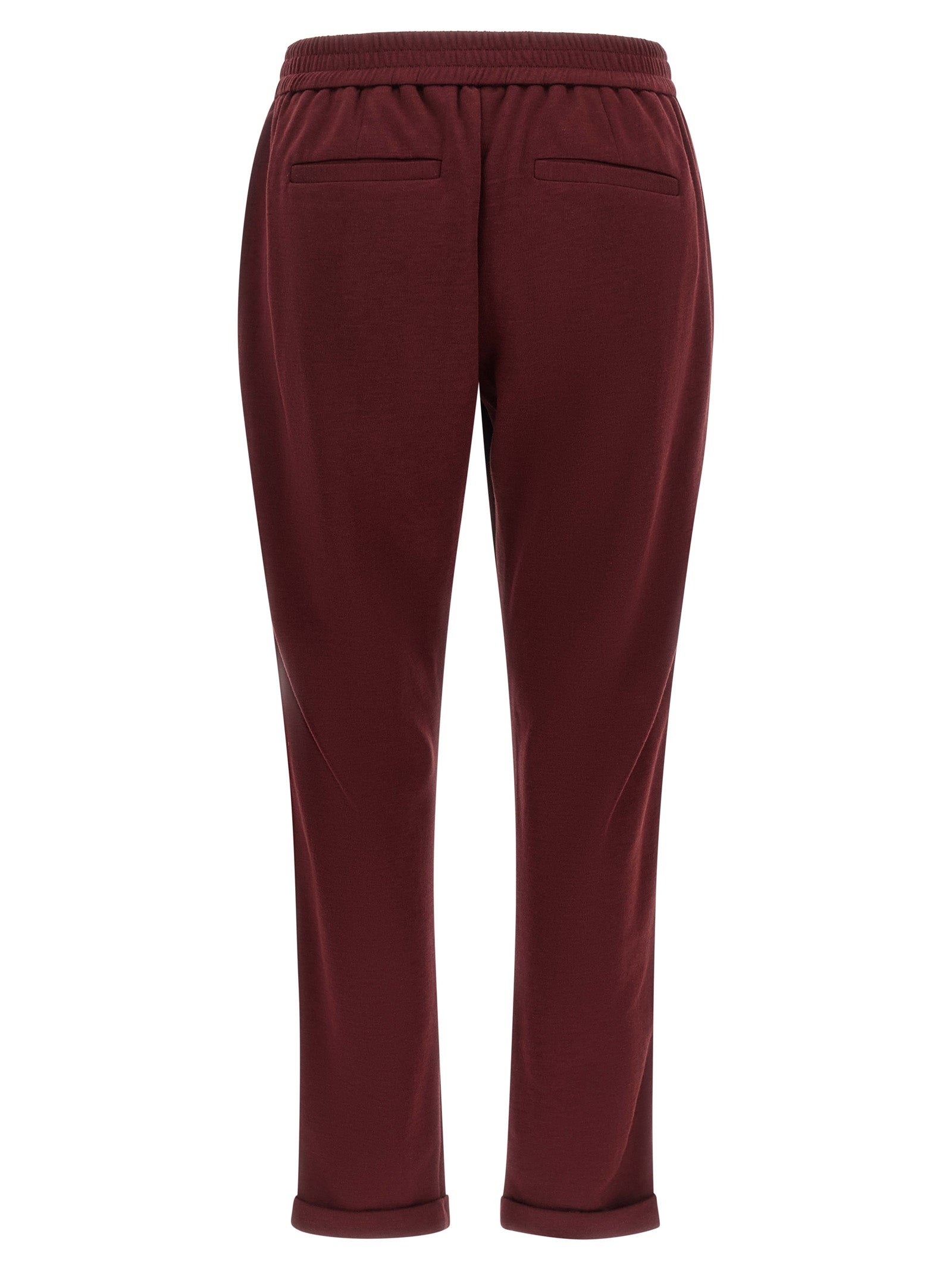 Brunello Cucinelli Bordeaux Cotton Joggers