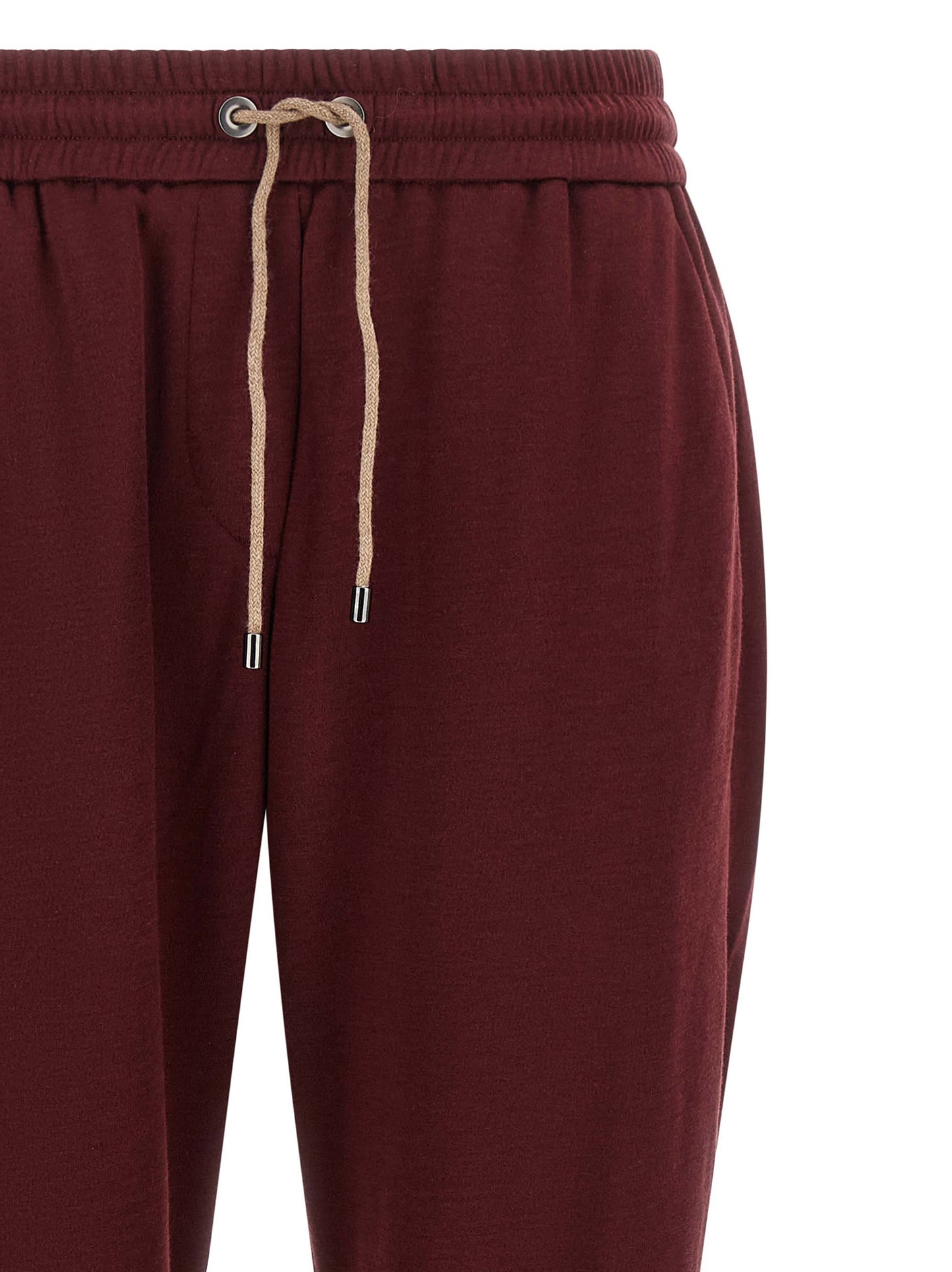 Brunello Cucinelli Bordeaux Cotton Joggers