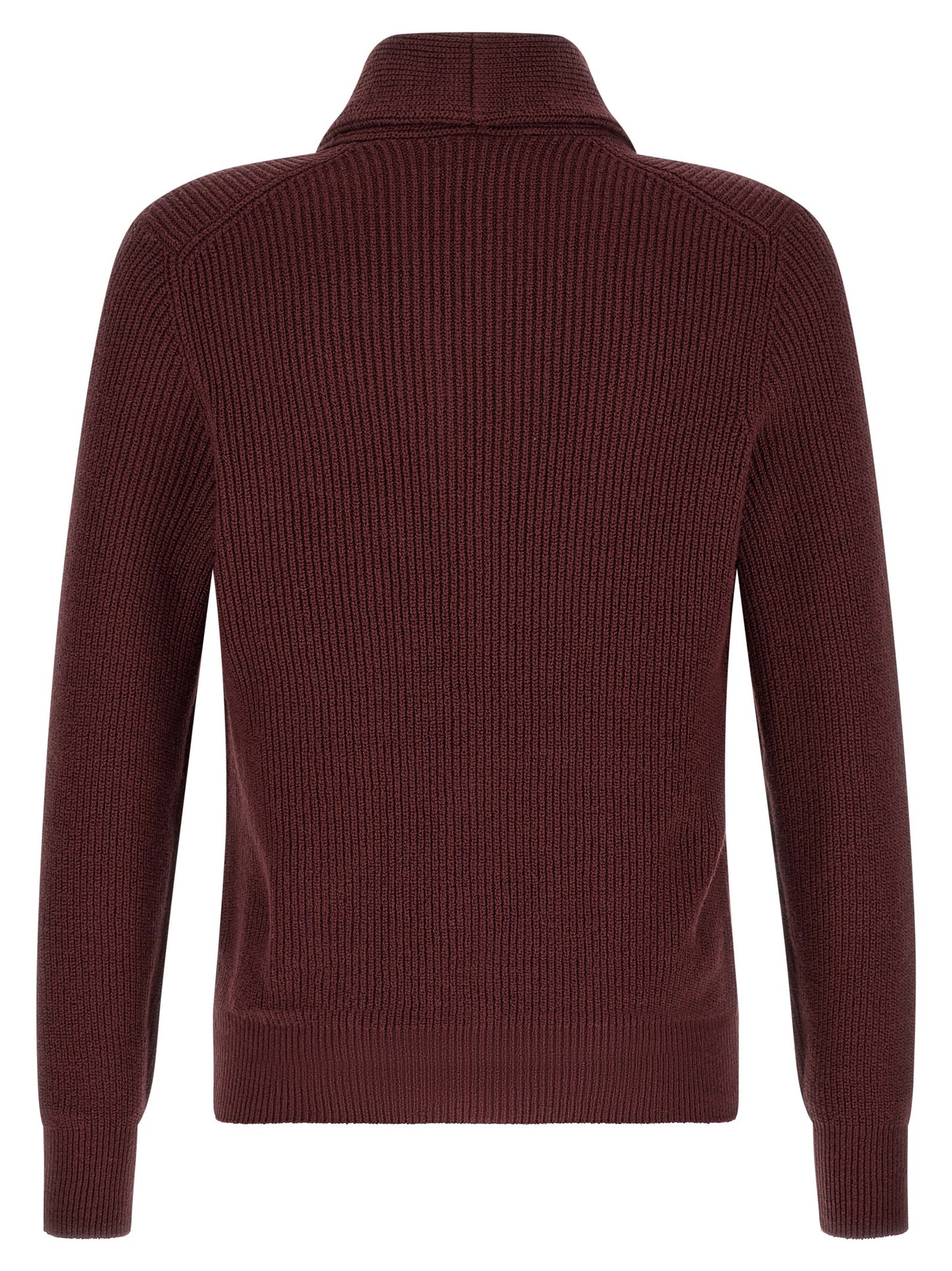 Brunello Cucinelli Bordeaux Cotton Cardigan