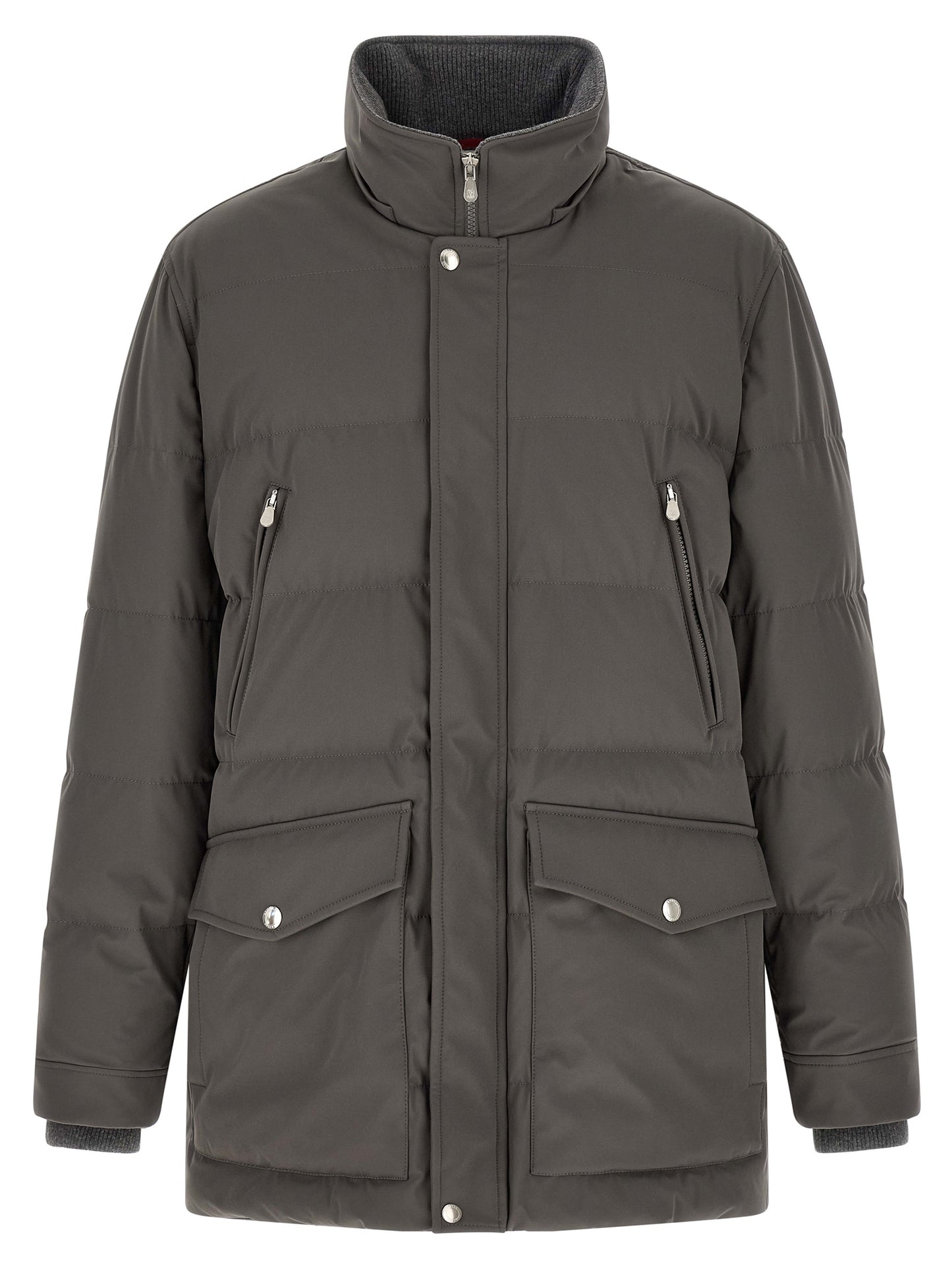 Brunello Cucinelli Gray Polyamide Parka