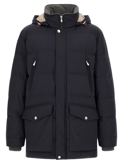 Brunello Cucinelli Blue Polyamide Parka