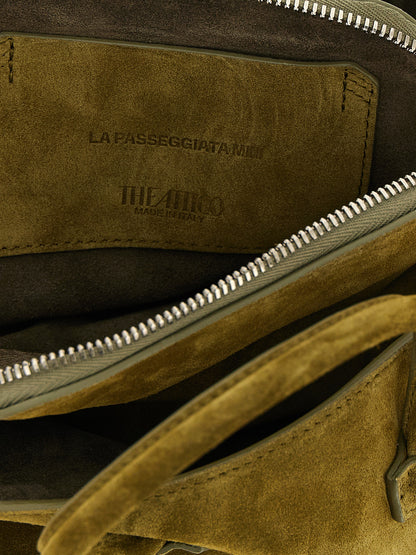 The Attico La Passeggiata Mini Handbag in Olive Green Suede