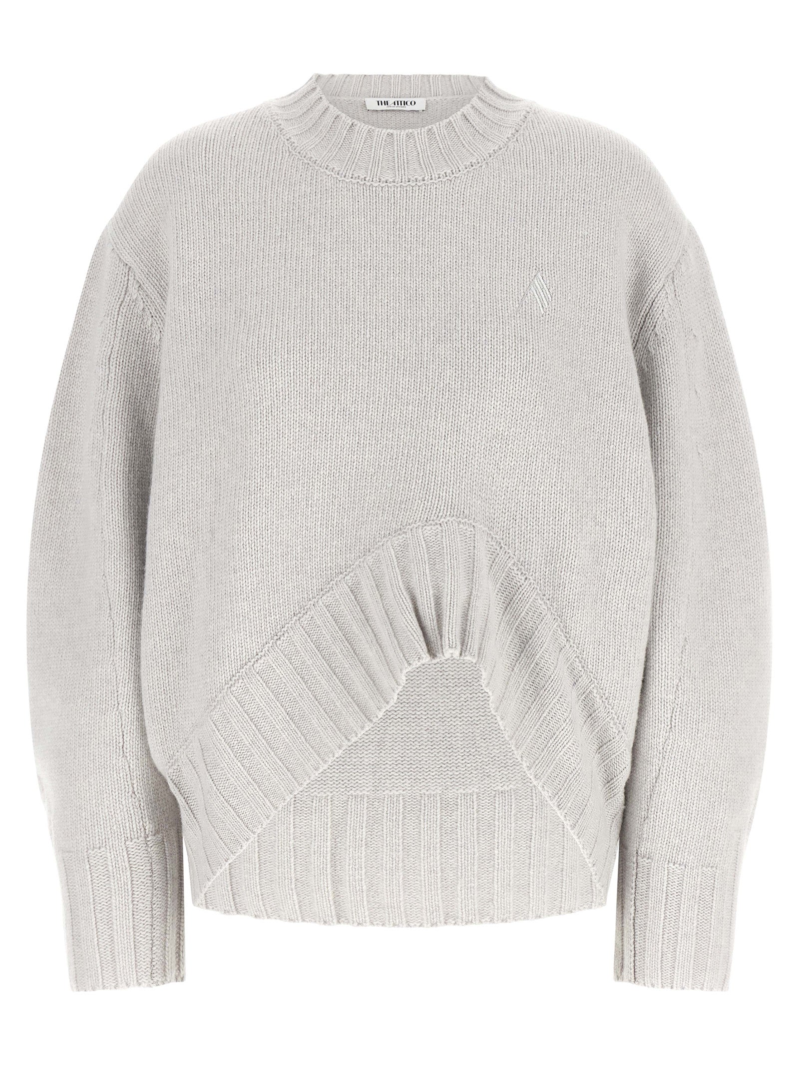 The Attico Gray Virgin Wool Cardigan IT36 | S, IT38, IT40