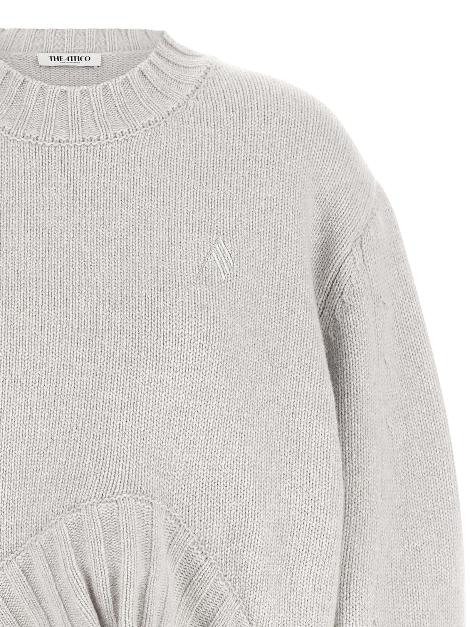 The Attico Gray Virgin Wool Cardigan IT36 | S, IT38, IT40