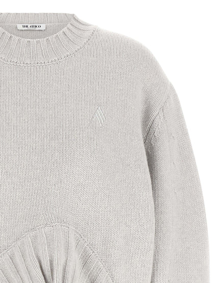 The Attico Gray Virgin Wool Cardigan IT36 | S, IT38, IT40