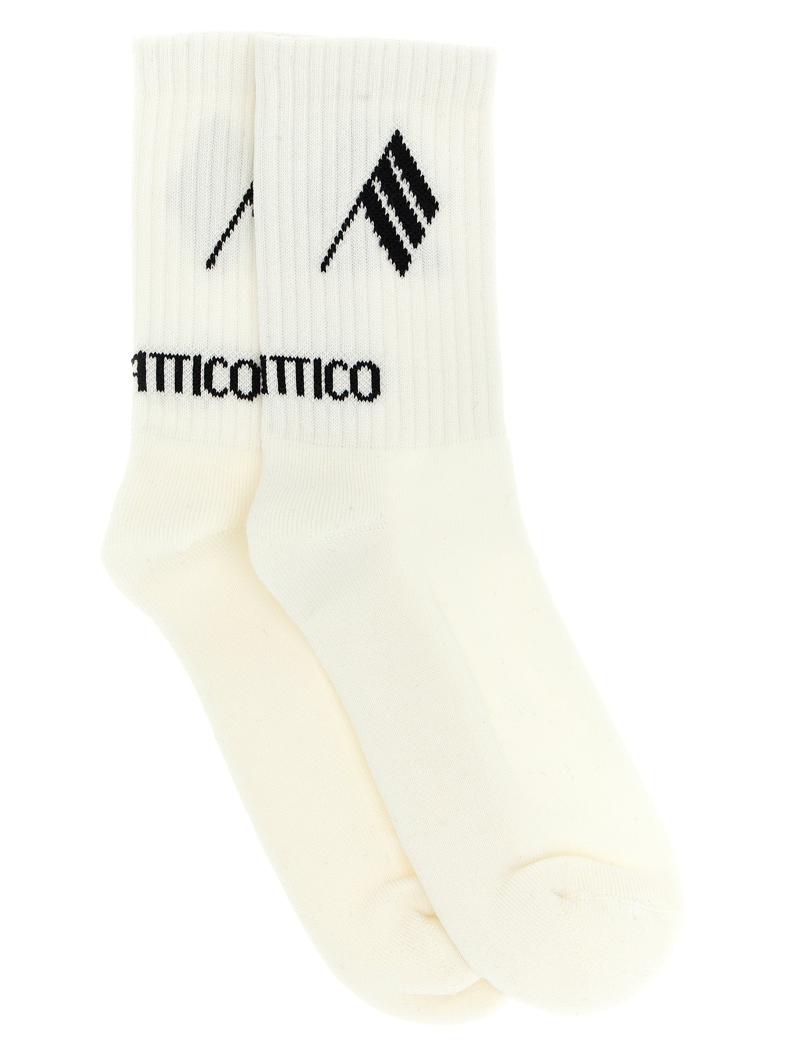 The Attico Bicolor Cotton Socks - White/Black