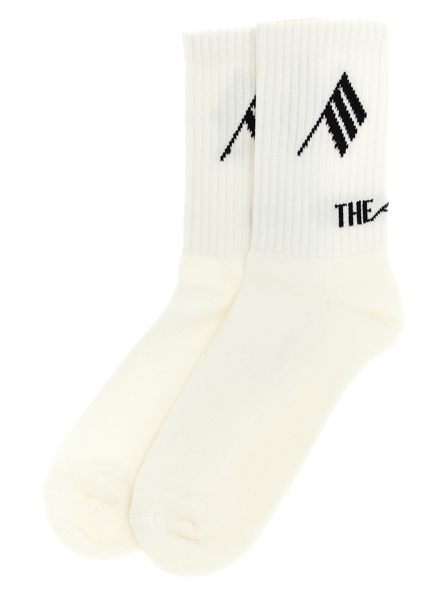 The Attico Bicolor Cotton Socks - White/Black