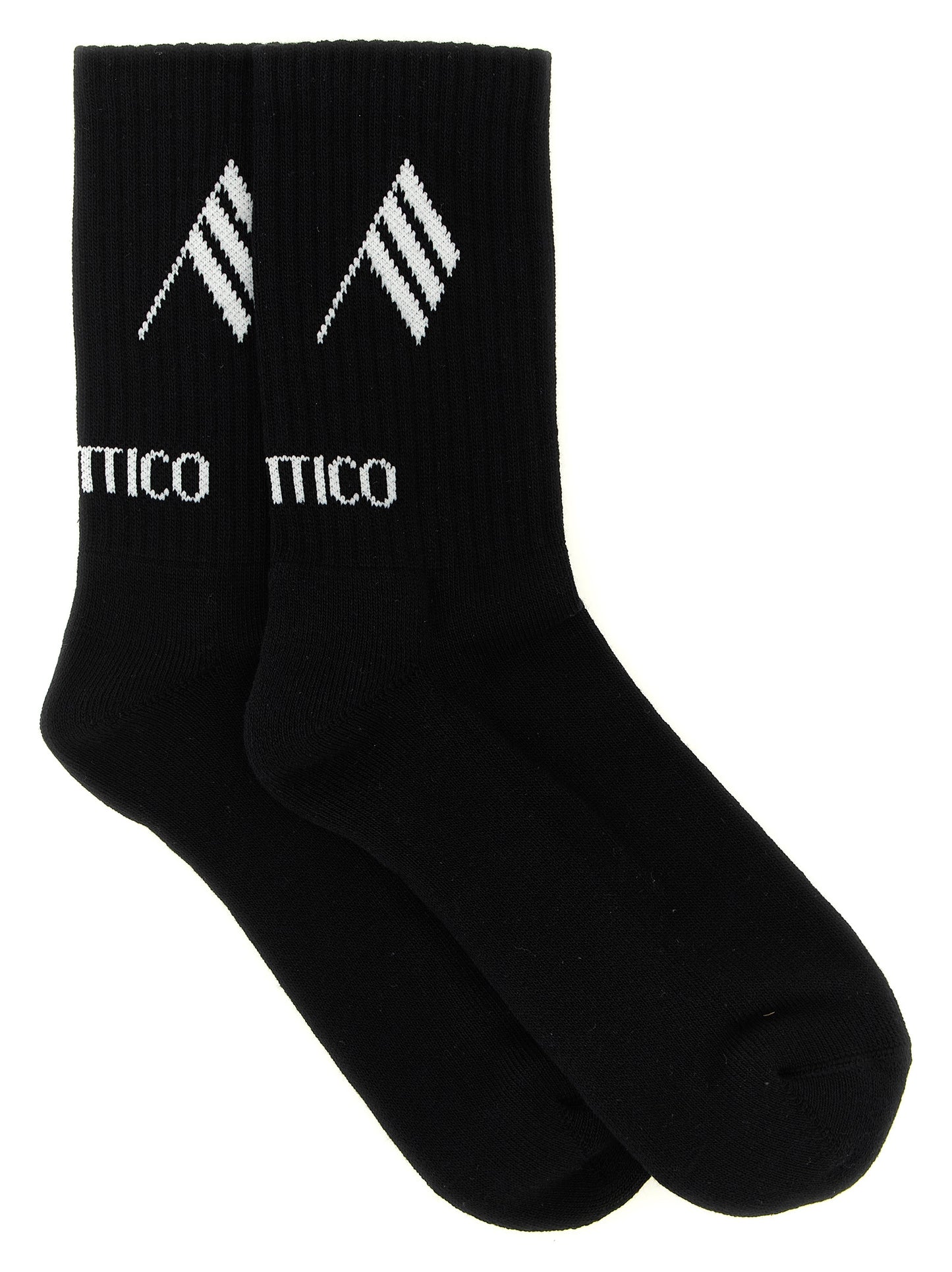 The Attico Bicolor Cotton Socks - White/Black - S-M