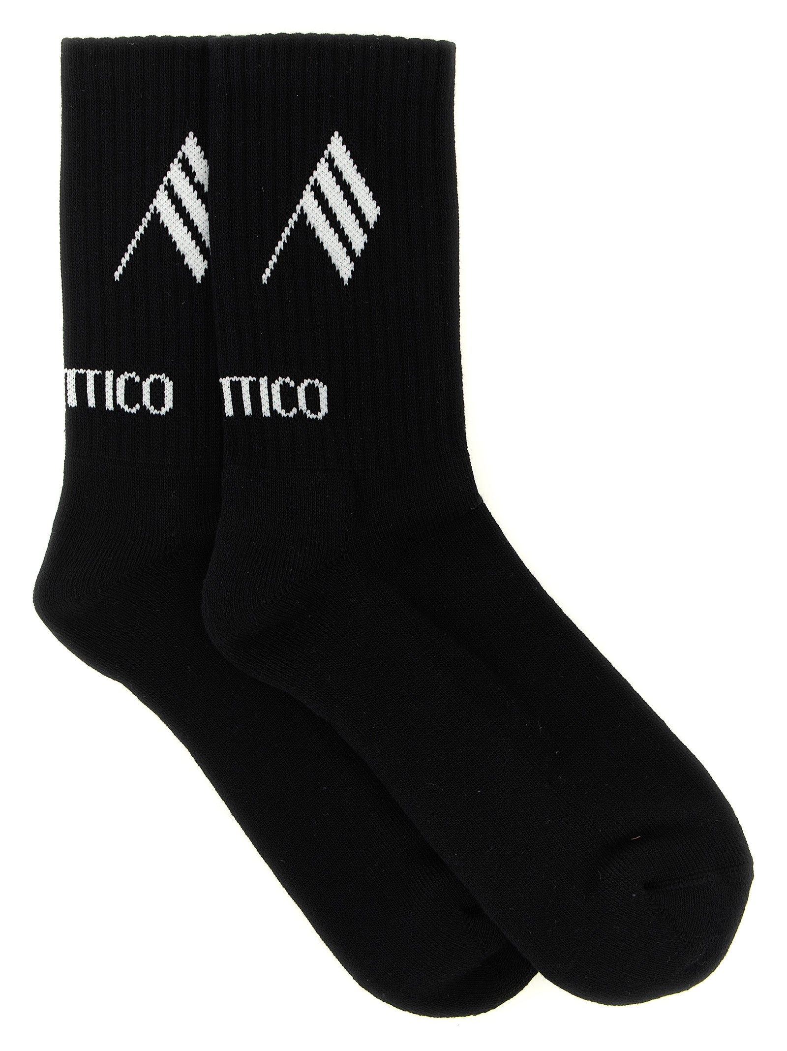 The Attico Bicolor Cotton Socks - White/Black - S-M