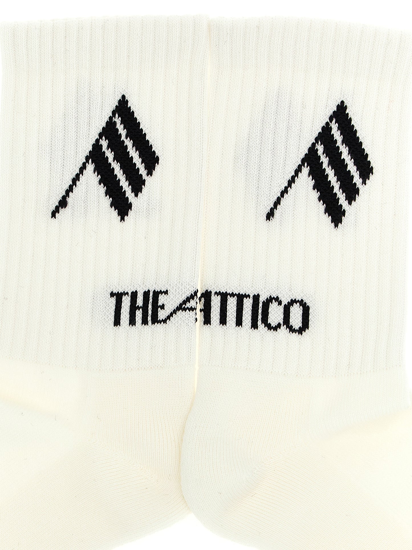 The Attico Bicolor Cotton Socks - White/Black