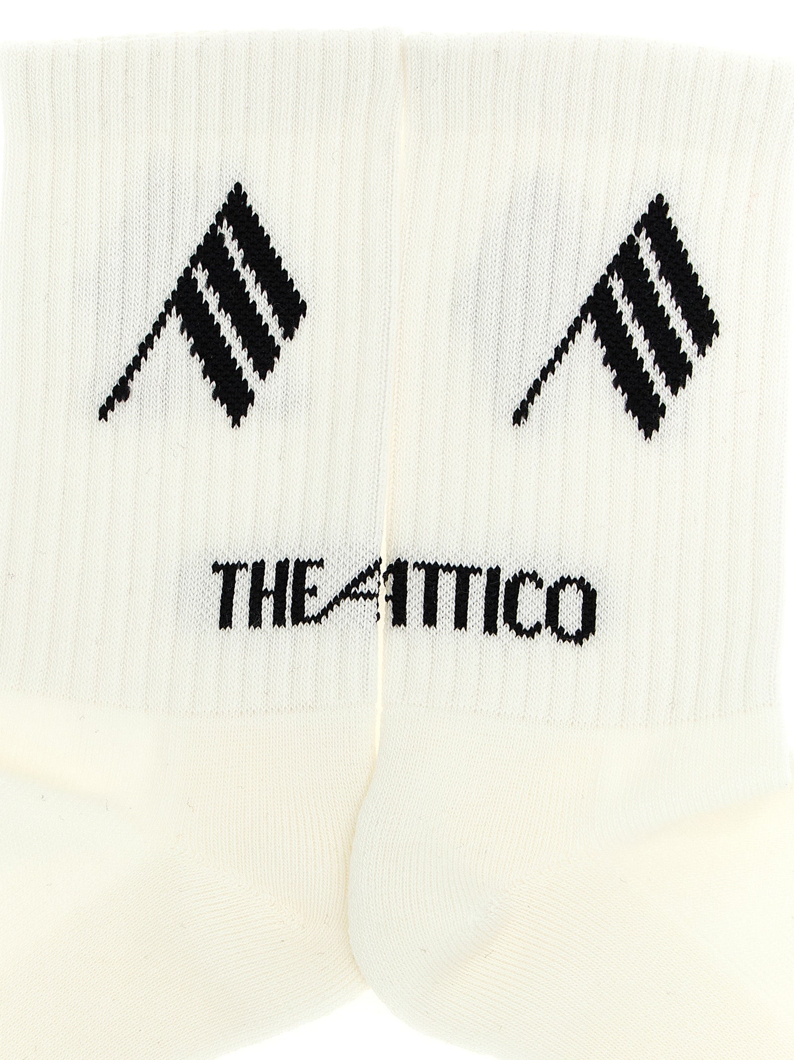 The Attico Bicolor Cotton Socks - White/Black