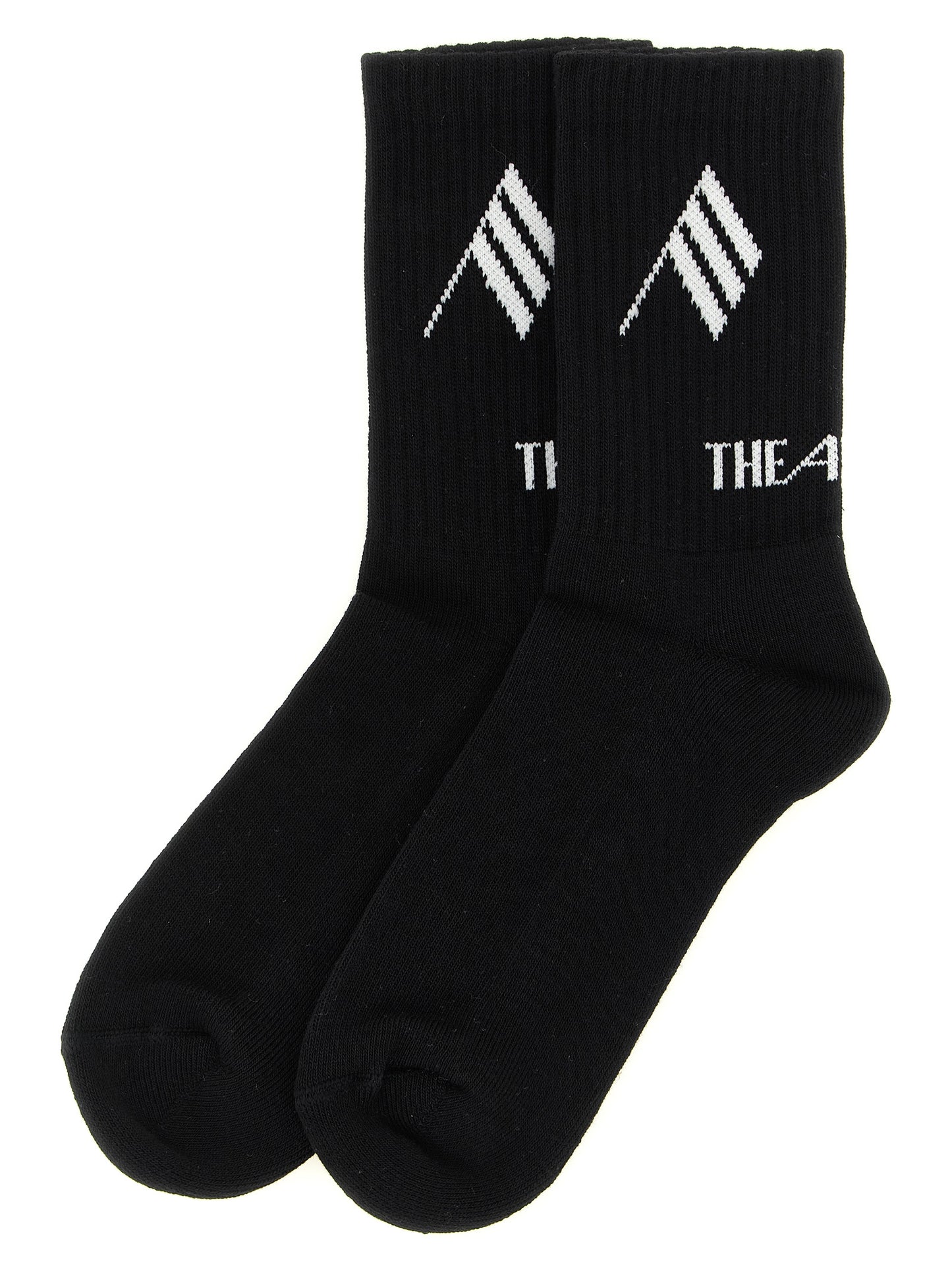 The Attico Bicolor Cotton Socks - White/Black - S-M