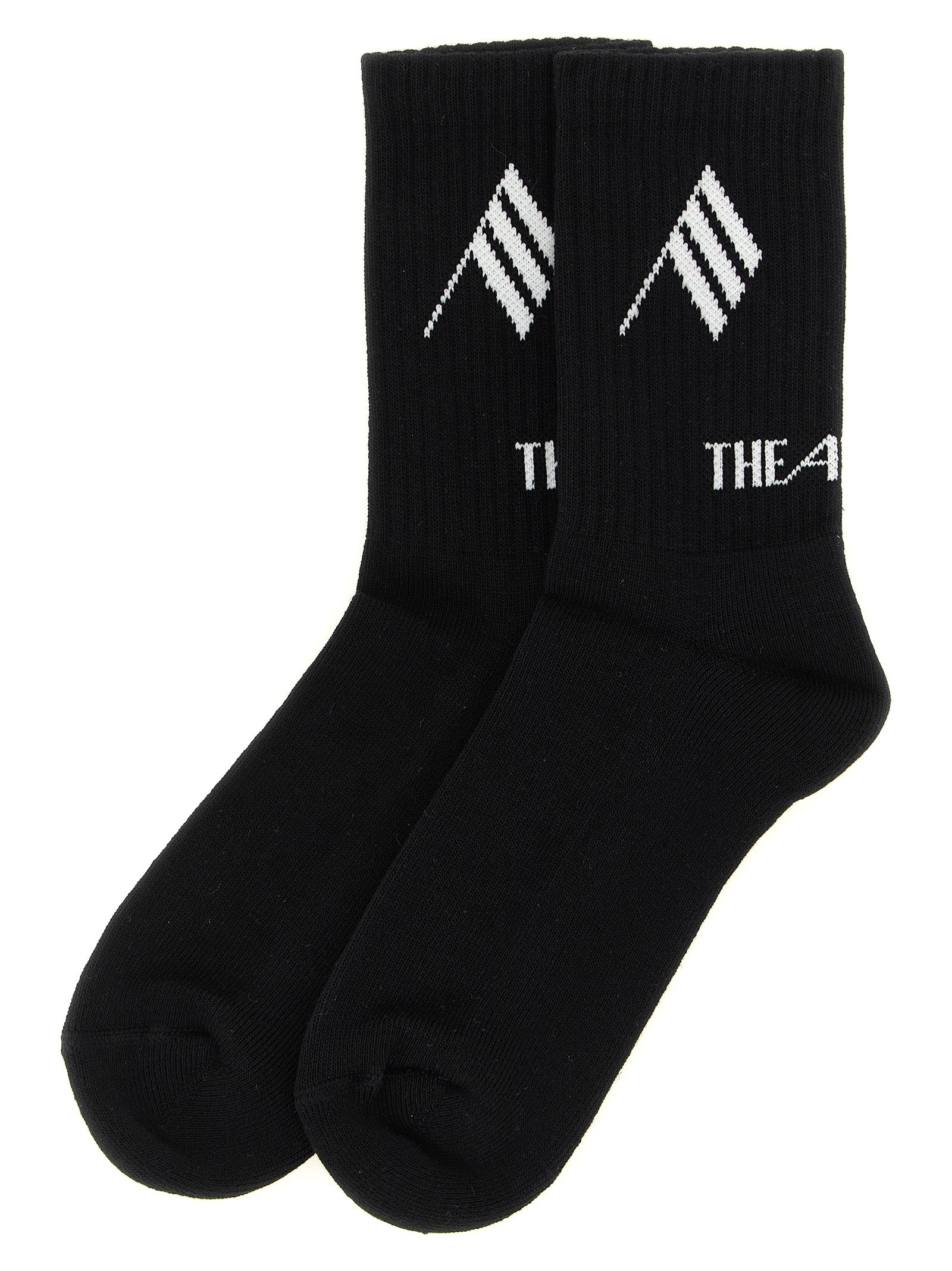 The Attico Bicolor Cotton Socks - White/Black - S-M