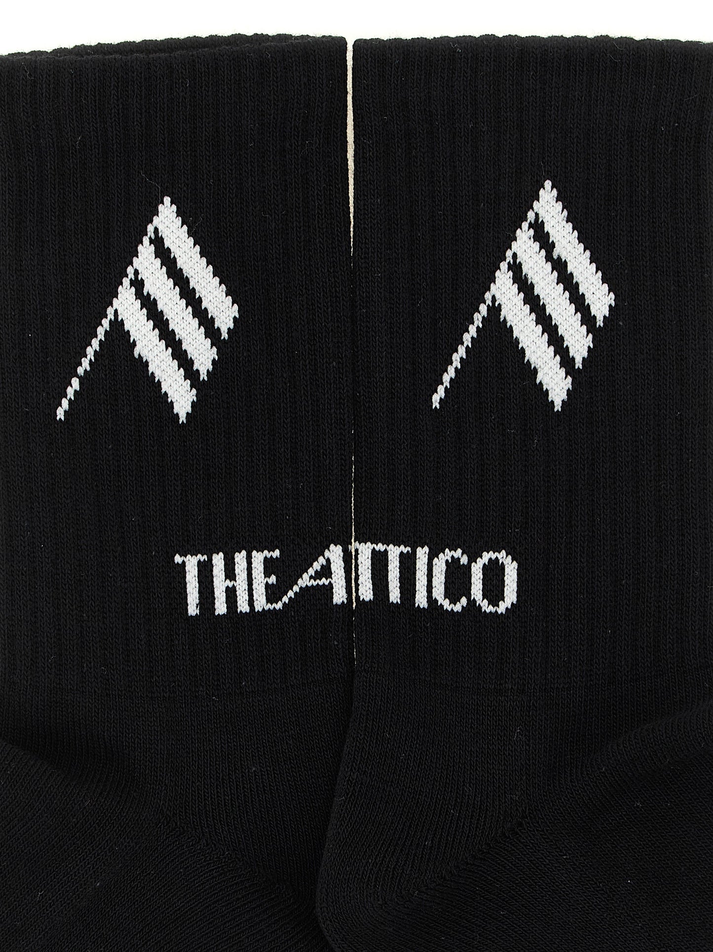 The Attico Bicolor Cotton Socks - White/Black - S-M