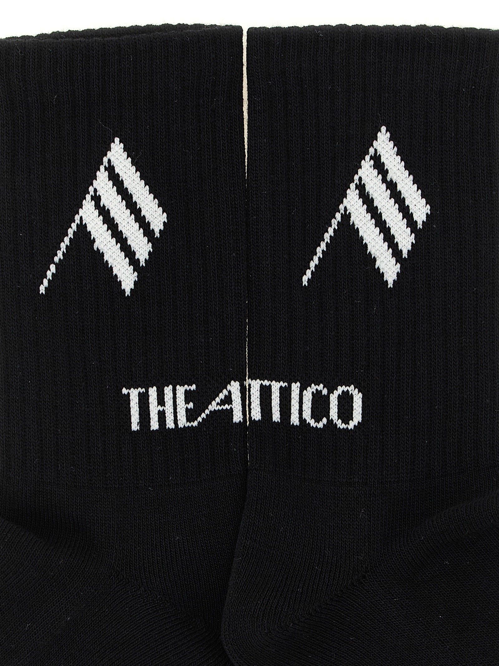 The Attico Bicolor Cotton Socks - White/Black - S-M