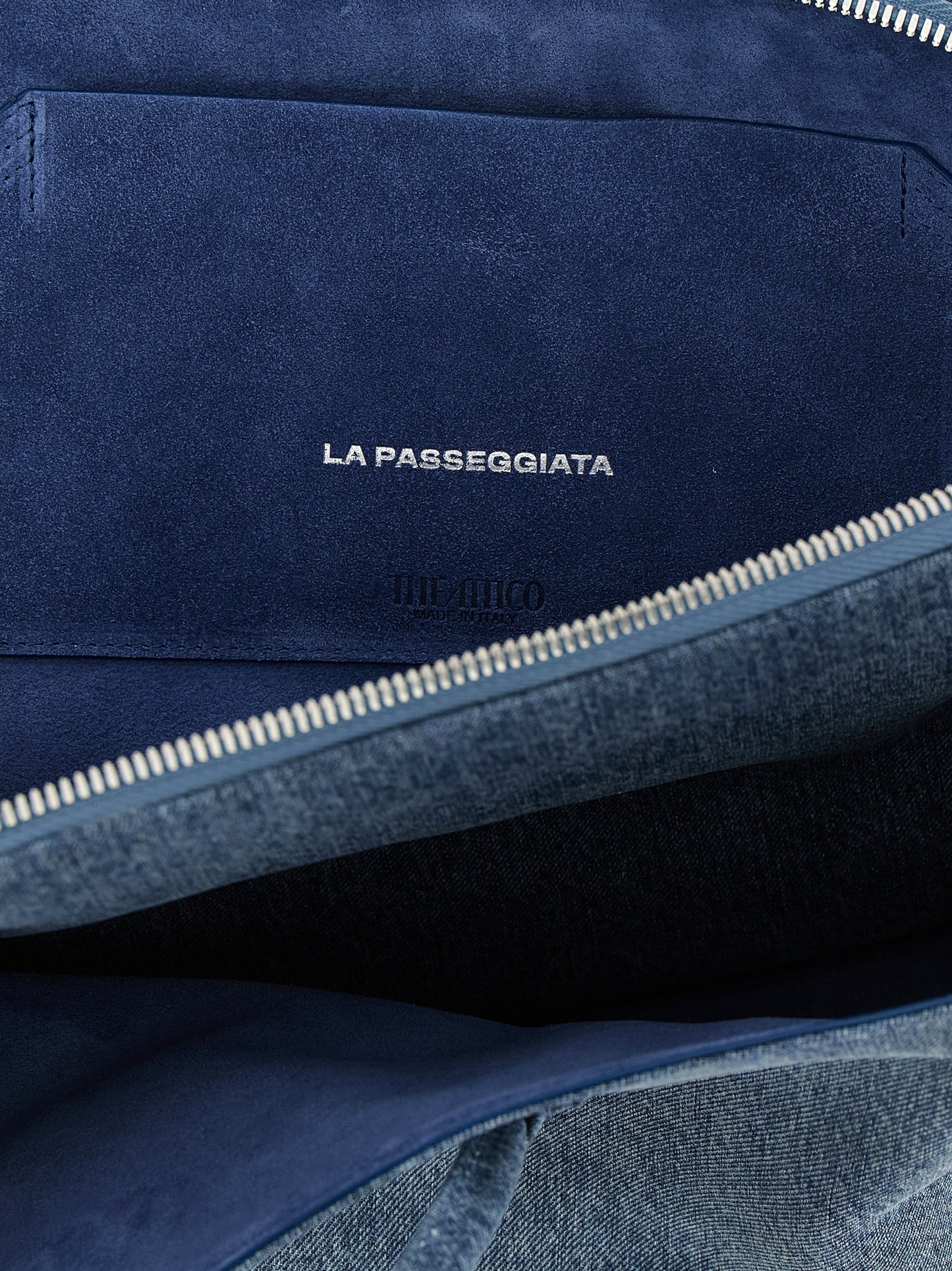 The Attico Blue Cotton Shoulder Bag - La Passeggiata Medium