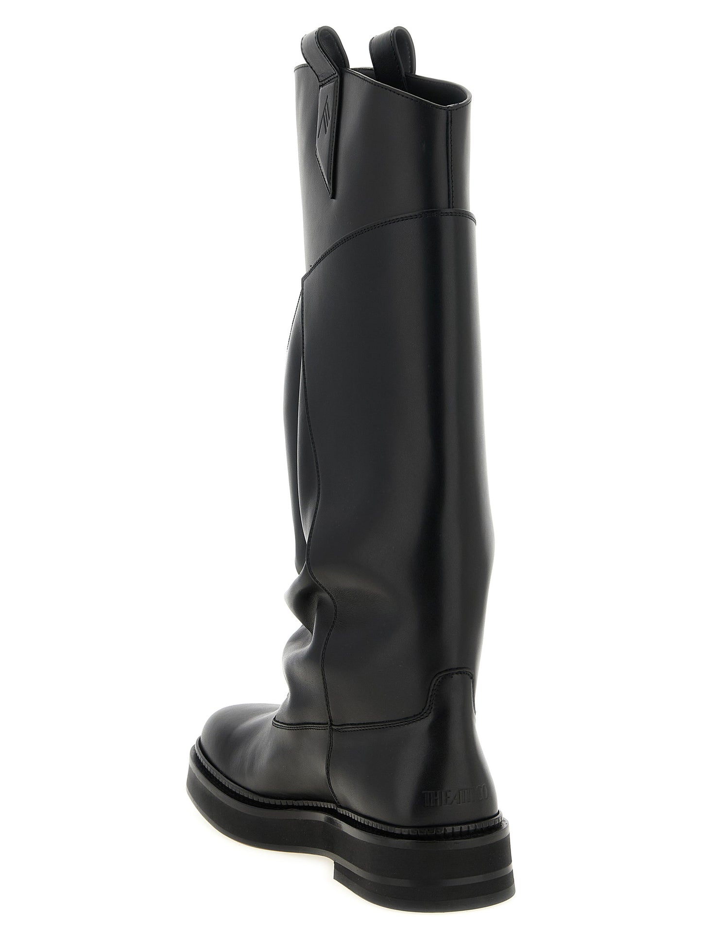 The Attico Black Calfskin Over The Knee Boots
