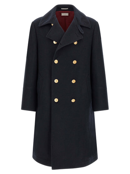 Brunello Cucinelli Blue Cashmere Coat - IT50 | L