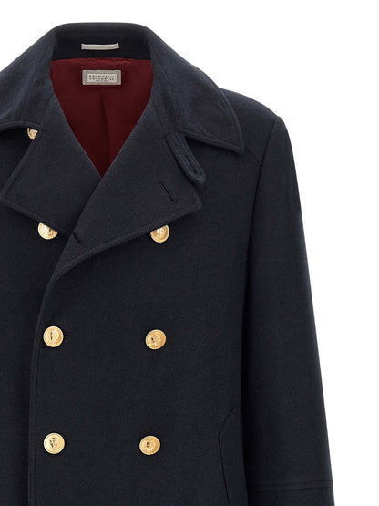 Brunello Cucinelli Blue Cashmere Coat - IT50 | L