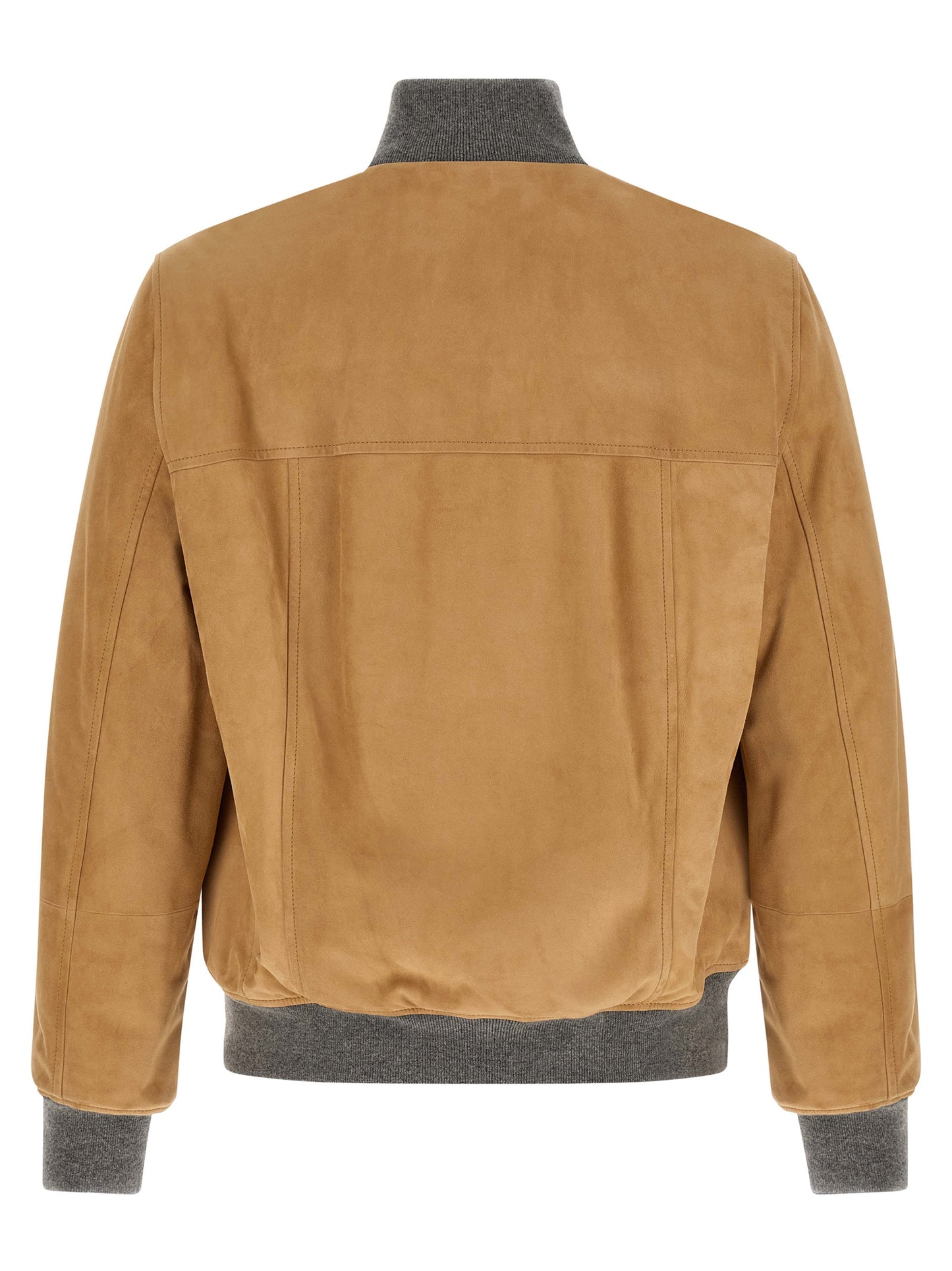 Brunello Cucinelli Beige Lamb Leather Jacket