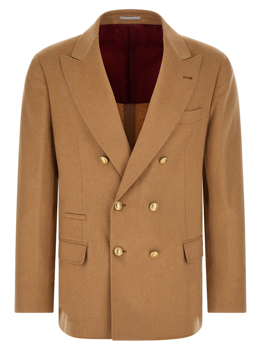 Brunello Cucinelli Beige Camel Hair Blazer