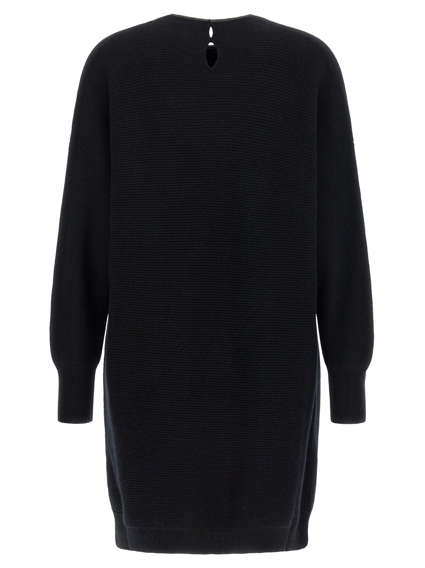 Brunello Cucinelli Black Virgin Wool Short Dress